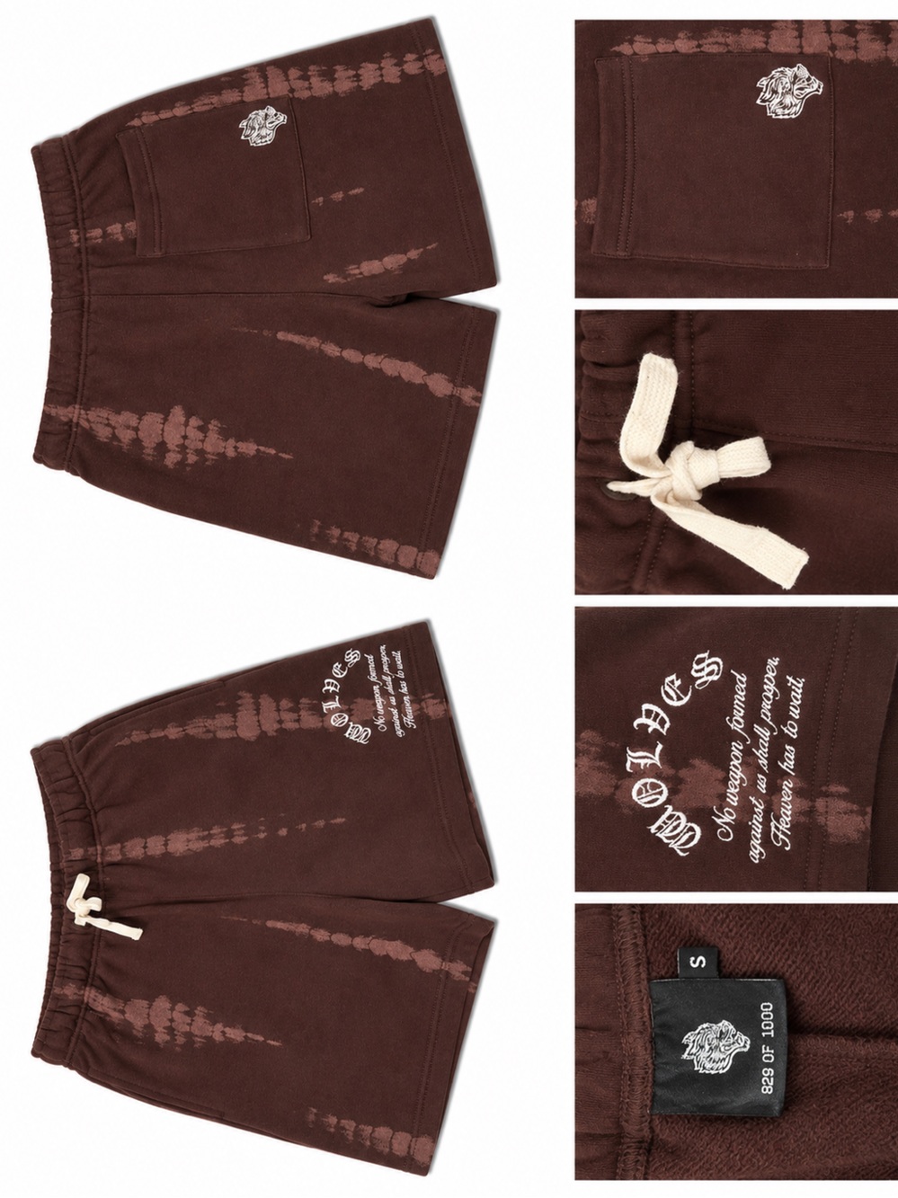 Wolves Limited Edition Bleached Sweat Shorts – Brown – Size S (829/1000)